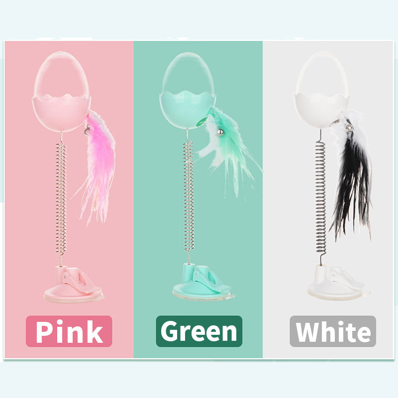 HKM-9894973 Leaking Ball Toy for Pets - Spring Feather Puzzle for Cats and Dogs, 28cm Height