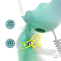 HKM-9894973 Leaking Ball Toy for Pets - Spring Feather Puzzle for Cats and Dogs, 28cm Height