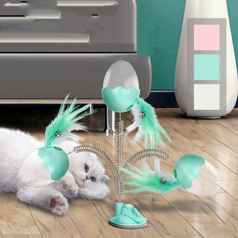 HKM-9894973 Leaking Ball Toy for Pets - Spring Feather Puzzle for Cats and Dogs, 28cm Height