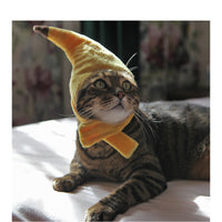 HKM-9895997 Yellow Banana Cross Hat for Medium Dogs and Pets - Adjustable Neck Circumference 30cm