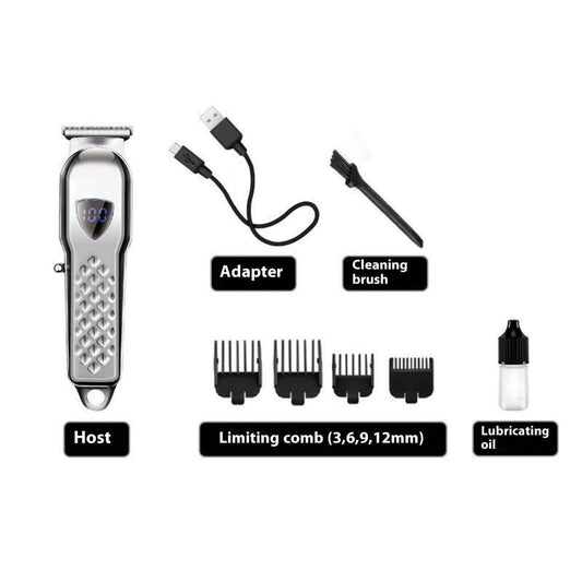 HKM-989651 Professional Gradient Hair Clipper with Stainless Steel Blades and Rechargeable Power Supply