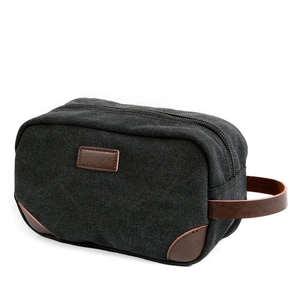 HKM-989651 Vintage Waterproof Canvas Toiletry Tote Bag - 24cm x 10cm x 14cm