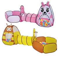HKM-989843 3-in-1 Indoor Play Tunnel Set with 150 Ocean Balls for Kids Ages 2-13