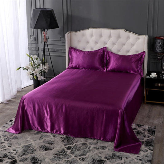 HKM-989907 Silk-like Pure Ice Bed Linen Set - Soft Polyester Fiber Bedding in Various Sizes