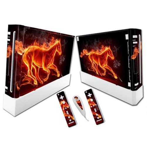 HKM-989907 Wii Console and Dual Remote PVC Decal Sticker Cover with Ventilation Slots