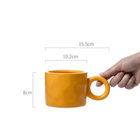 HKM-990163 Large Capacity Ceramic Coffee Mug with Handle - 450ml for Coffee, Tea and Beverages