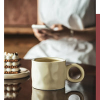 HKM-990163 Large Capacity Ceramic Coffee Mug with Handle - 450ml for Coffee, Tea and Beverages
