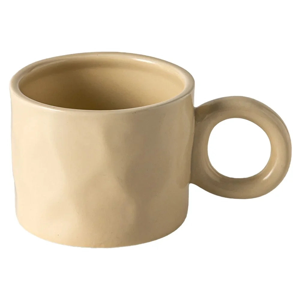 HKM-990163 Large Capacity Ceramic Coffee Mug with Handle - 450ml for Coffee, Tea and Beverages