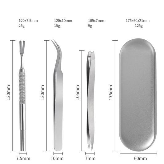 HKM-9902397 3-Piece Stainless Steel Tick and Flea Removal Tool Set for Dogs and Cats