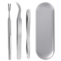 HKM-9902397 3-Piece Stainless Steel Tick and Flea Removal Tool Set for Dogs and Cats