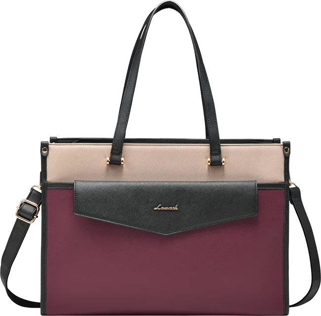 HKM-990291 Versatile 2-in-1 Laptop Tote and Shoulder Bag for Women, Ideal for Work, Travel, and School