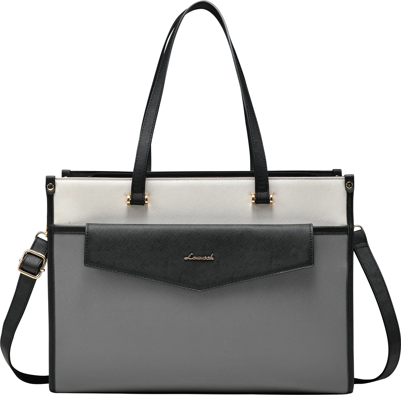 HKM-990291 Versatile 2-in-1 Laptop Tote and Shoulder Bag for Women, Ideal for Work, Travel, and School