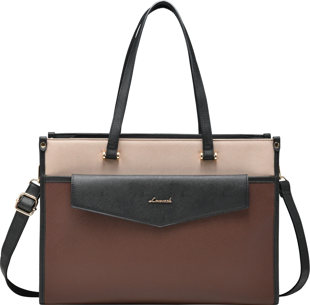 HKM-990291 Versatile 2-in-1 Laptop Tote and Shoulder Bag for Women, Ideal for Work, Travel, and School