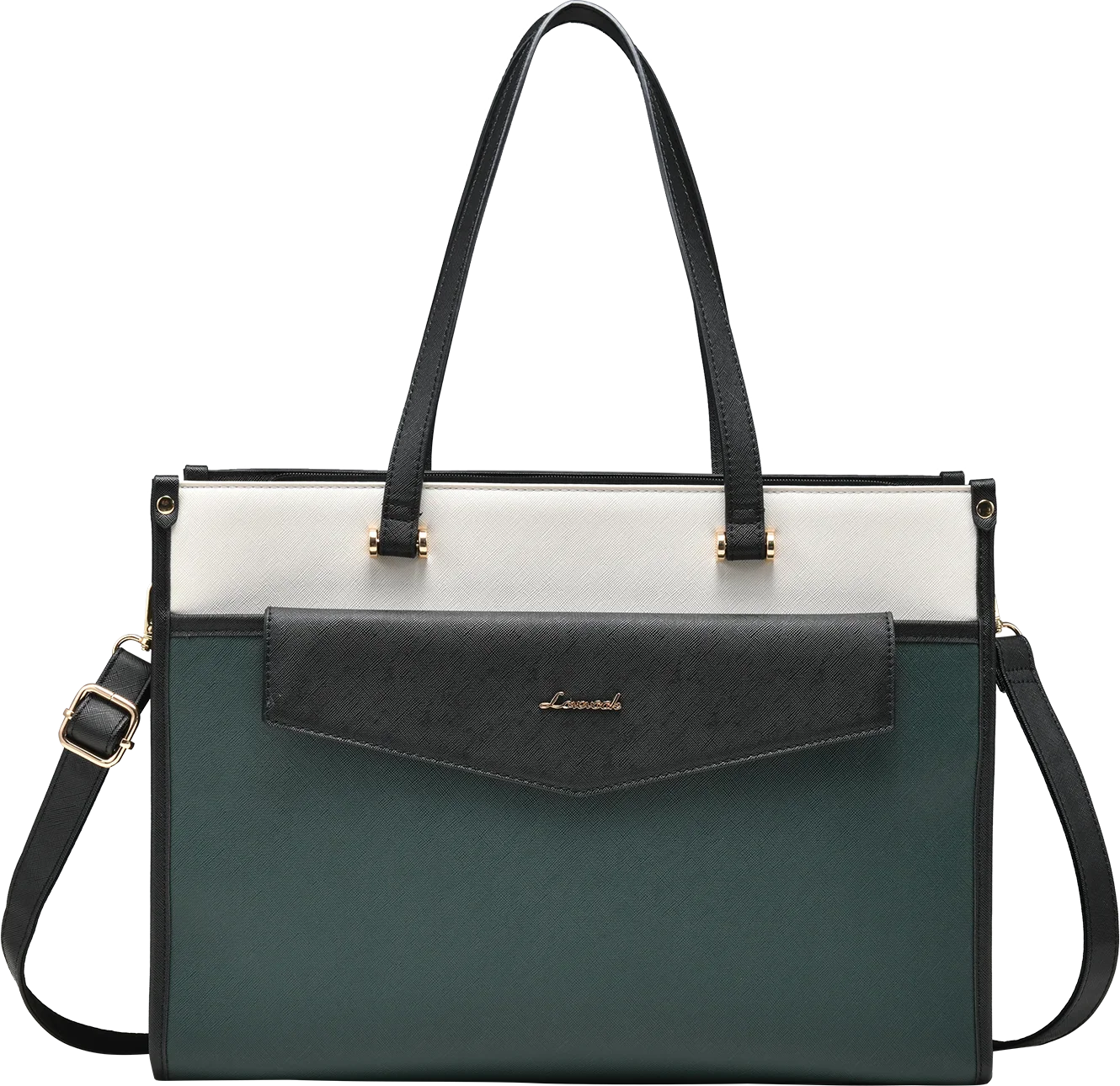 HKM-990291 Versatile 2-in-1 Laptop Tote and Shoulder Bag for Women, Ideal for Work, Travel, and School