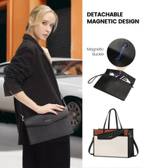 HKM-990291 Versatile 2-in-1 Laptop Tote and Shoulder Bag for Women, Ideal for Work, Travel, and School