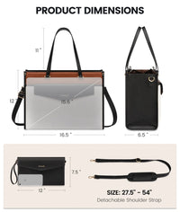 HKM-990291 Versatile 2-in-1 Laptop Tote and Shoulder Bag for Women, Ideal for Work, Travel, and School