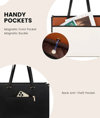 HKM-990291 Versatile 2-in-1 Laptop Tote and Shoulder Bag for Women, Ideal for Work, Travel, and School