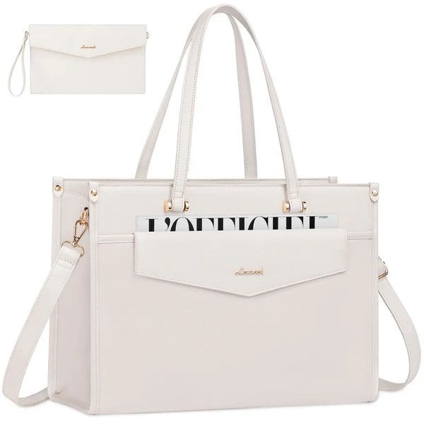 HKM-990291 Versatile 2-in-1 Laptop Tote and Shoulder Bag for Women, Ideal for Work, Travel, and School