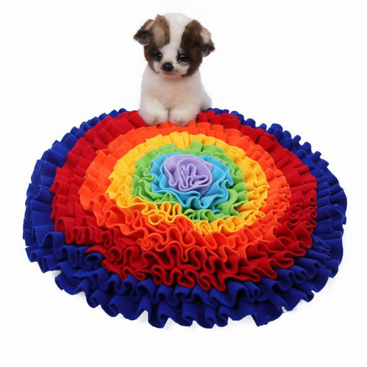 HKM-990419 Snuffle Mat for Dogs - Plush Nose Work Training Puzzle Toy, 55cm Washable Sniffing Pad for Slow Feeding
