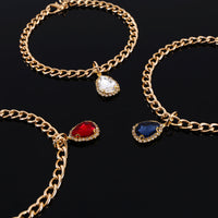 HKM-9904701 Elegant Crystal Pendant Cat Collar with Water Drop Gemstones - Sizes S, M, L