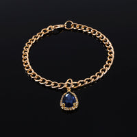 HKM-9904701 Elegant Crystal Pendant Cat Collar with Water Drop Gemstones - Sizes S, M, L