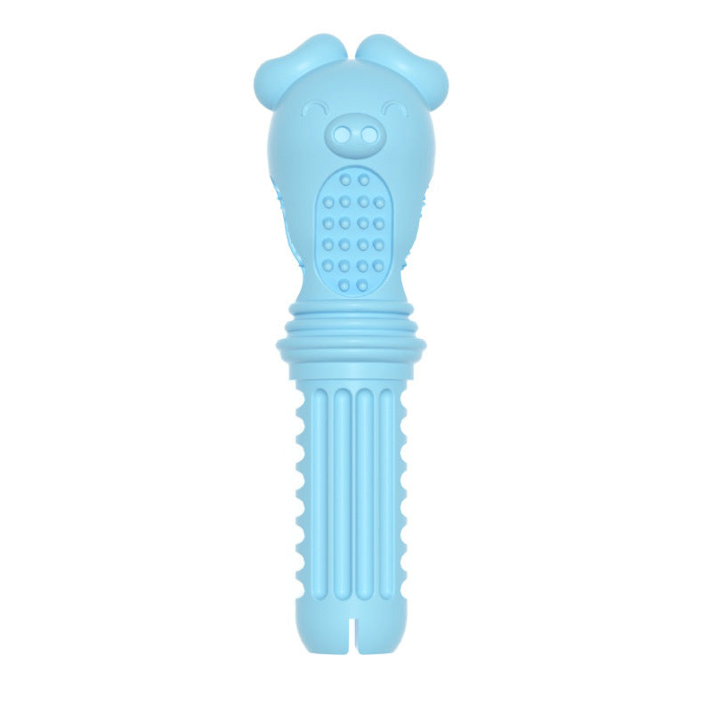HKM-9905341 Screwdriver Type Dog Toy in Gentleman Blue, Cherry Blossom Powder, and Avocado Green - Large TPR Teething Toy