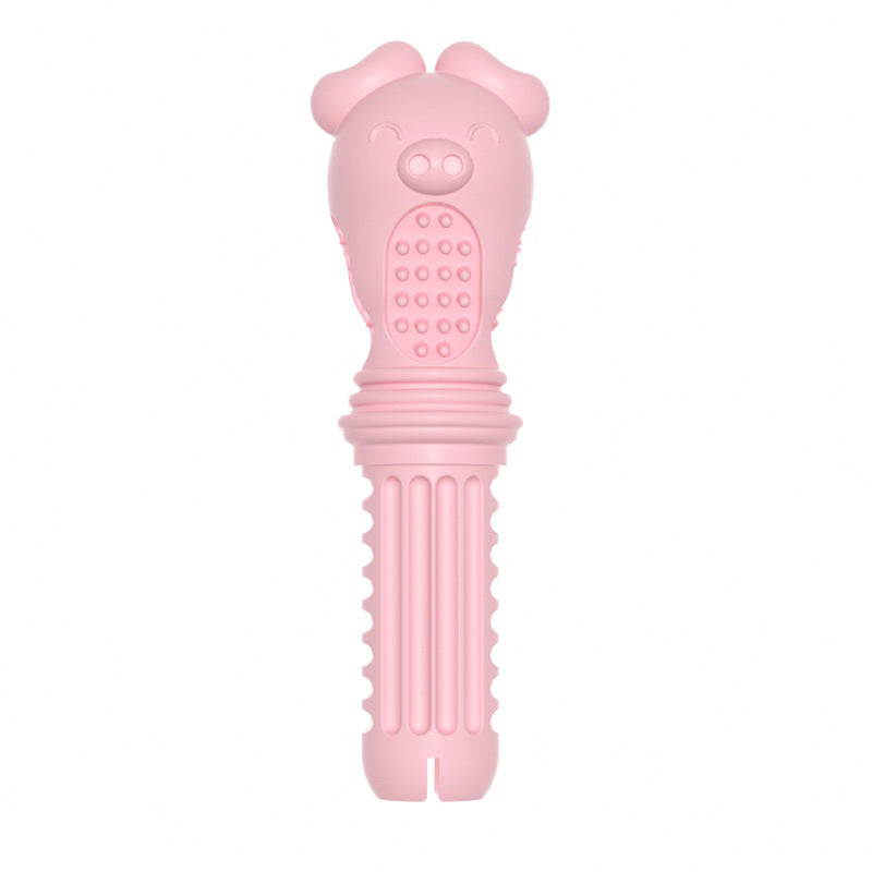 HKM-9905341 Screwdriver Type Dog Toy in Gentleman Blue, Cherry Blossom Powder, and Avocado Green - Large TPR Teething Toy