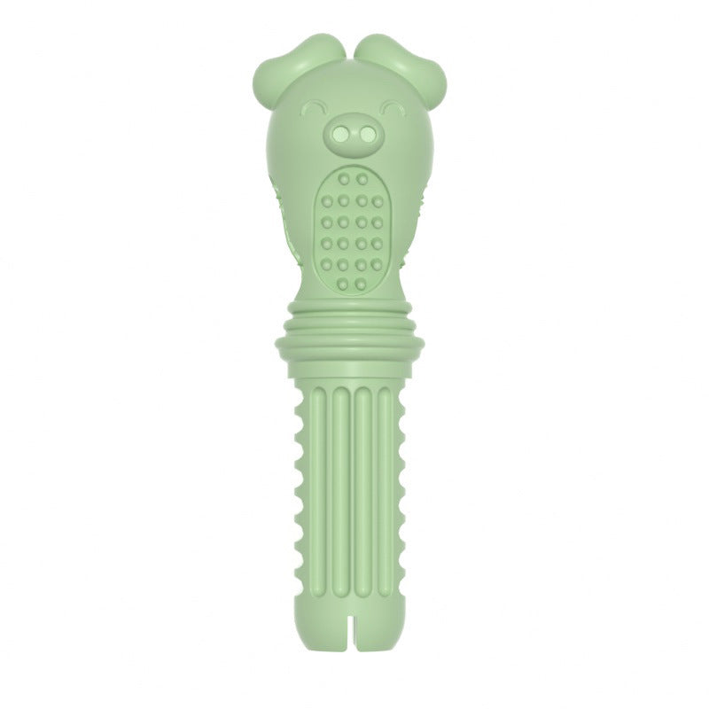 HKM-9905341 Screwdriver Type Dog Toy in Gentleman Blue, Cherry Blossom Powder, and Avocado Green - Large TPR Teething Toy