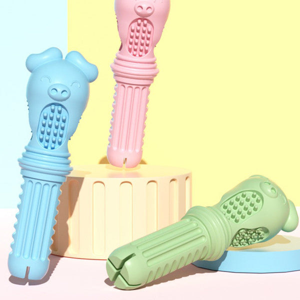 HKM-9905341 Screwdriver Type Dog Toy in Gentleman Blue, Cherry Blossom Powder, and Avocado Green - Large TPR Teething Toy