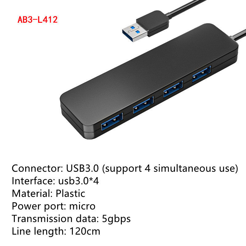 HKM-990803 4-Port USB 3.0 High-Speed Hub with Overload Protection and LED Status Indicator