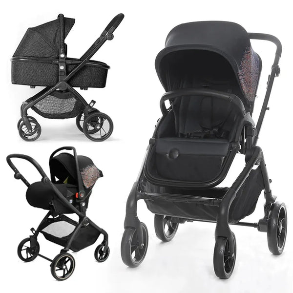 HKM-990931 4 in 1 High Landscape Travel System Stroller with Bassinet and Car Seat