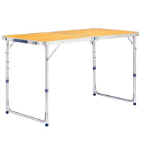 HKM-990931 Portable 4ft Wood Grain Folding Table with Aluminum Alloy Frame, Supports Up to 50kg