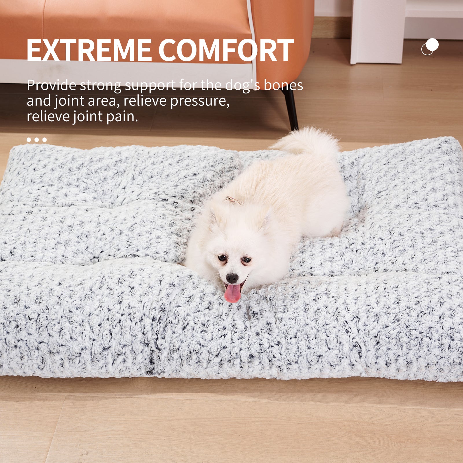 HKM-9909949 Thickened Rose Velvet Dog Bed Mat - Soft, Fluffy, and Washable Pet Kennel