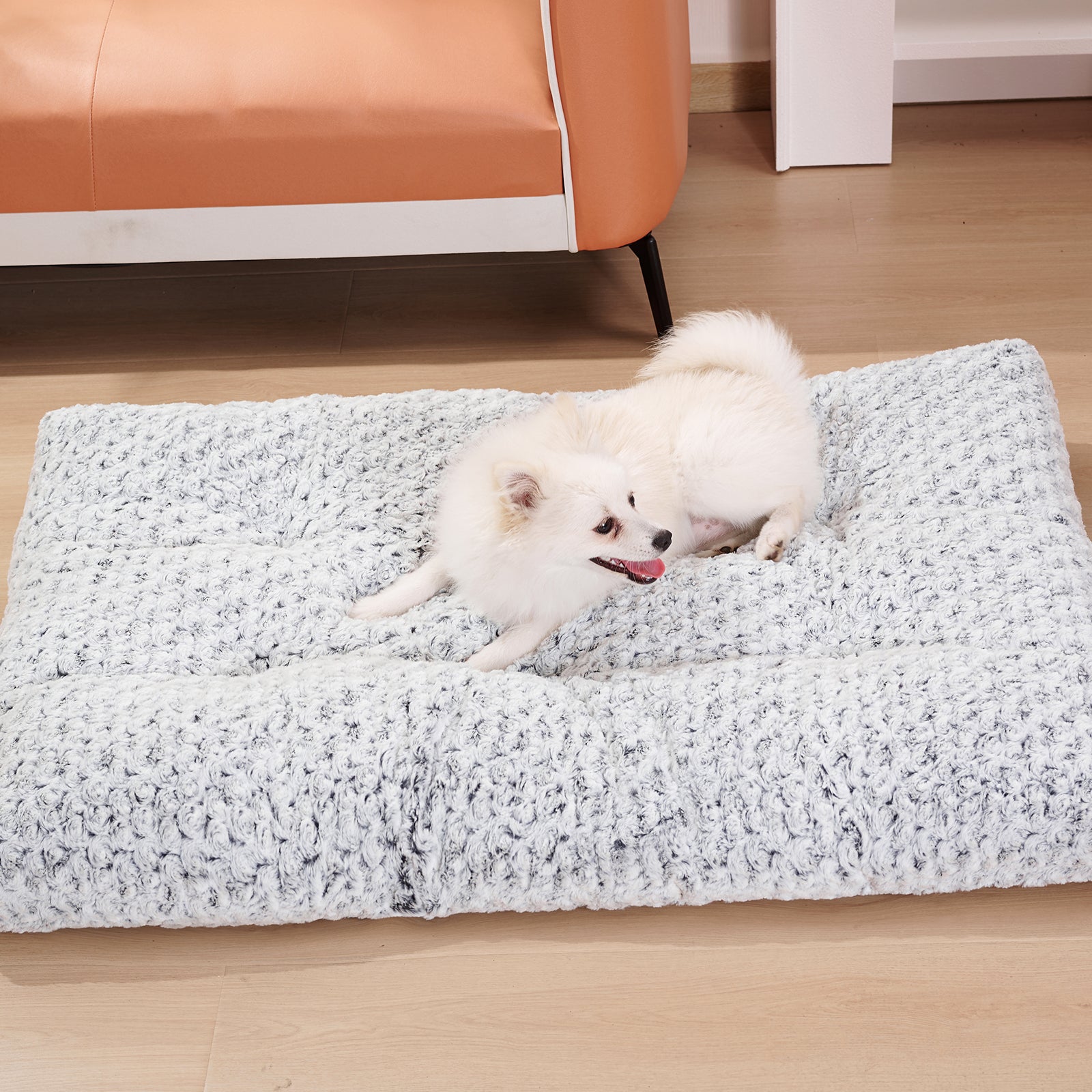 HKM-9909949 Thickened Rose Velvet Dog Bed Mat - Soft, Fluffy, and Washable Pet Kennel