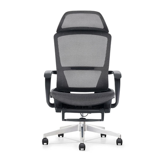 HKM-990995 Ergonomic Mesh Office Chair with Footrest and Fixed Armrests for Comfortable Work Experience