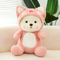 HKM-9912125 Colorful Strawberry Bear Plush Doll for Teens Aged 7-14, Soft and Cute Comfort Toy