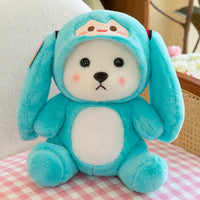 HKM-9912125 Colorful Strawberry Bear Plush Doll for Teens Aged 7-14, Soft and Cute Comfort Toy