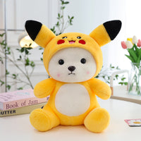 HKM-9912125 Colorful Strawberry Bear Plush Doll for Teens Aged 7-14, Soft and Cute Comfort Toy