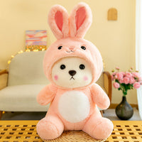 HKM-9912125 Colorful Strawberry Bear Plush Doll for Teens Aged 7-14, Soft and Cute Comfort Toy