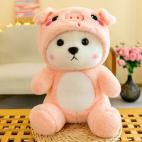 HKM-9912125 Colorful Strawberry Bear Plush Doll for Teens Aged 7-14, Soft and Cute Comfort Toy
