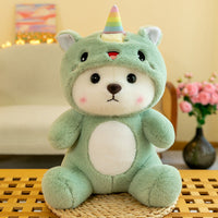 HKM-9912125 Colorful Strawberry Bear Plush Doll for Teens Aged 7-14, Soft and Cute Comfort Toy
