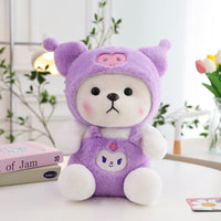 HKM-9912125 Colorful Strawberry Bear Plush Doll for Teens Aged 7-14, Soft and Cute Comfort Toy