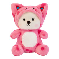 HKM-9912125 Colorful Strawberry Bear Plush Doll for Teens Aged 7-14, Soft and Cute Comfort Toy