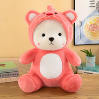 HKM-9912125 Colorful Strawberry Bear Plush Doll for Teens Aged 7-14, Soft and Cute Comfort Toy