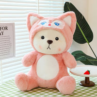 HKM-9912125 Colorful Strawberry Bear Plush Doll for Teens Aged 7-14, Soft and Cute Comfort Toy