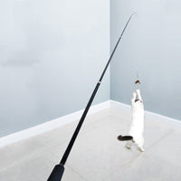 HKM-9913277 Extendable 180cm Cat Toy Stick with Feather Replacement Head and Bells