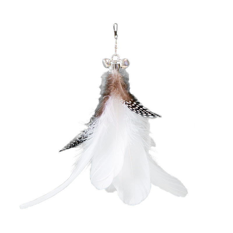 HKM-9913277 Extendable 180cm Cat Toy Stick with Feather Replacement Head and Bells