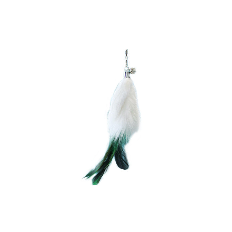 HKM-9913277 Extendable 180cm Cat Toy Stick with Feather Replacement Head and Bells