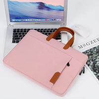HKM-991443 Oxford 15.6 Inch Laptop Briefcase - Portable PU Leather Shoulder Bag with Plush Lining