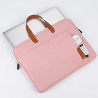 HKM-991443 Oxford 15.6 Inch Laptop Briefcase - Portable PU Leather Shoulder Bag with Plush Lining